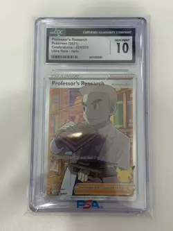 Professor's Research Full Art Holo 024/025 Celebrations Pokemon CGC GEM MINT 10 - Image 1