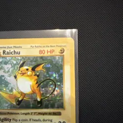Pokemon TCG Shadowless Raichu Base Set Holo 14/102 1st Edition Rare - Image 3