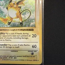 Pokemon TCG Shadowless Raichu Base Set Holo 14/102 1st Edition Rare - Image 4