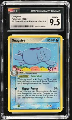 !Pokemon - 2004 - EX Team Rocket Returns - QUAGSIRE 26/109 - CGC graded MINT+ - Image 1