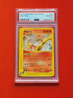 2003 Pokemon Skyridge Moltres 21/144 PSA 10 Gem Mint - Image 1