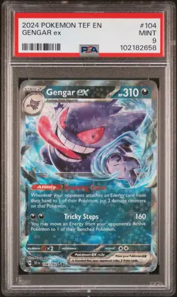 2024 POKEMON TEF EN-TEMPORAL FORCES #104 GENGAR EX PSA 9 - Image 1