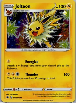 Pokemon TCG Jolteon SWSH094 Sword & Shield Black Star Promo Holo NM - Image 1