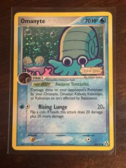 SWIRL Pokemon Omanyte Legend Maker Stamped 60/92 Common Reverse Holo - Image 1