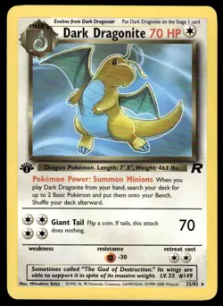 Pokemon TCG Team Rocket #22/82 Dark Dragonite (22) 1st Edition LP - Image 1