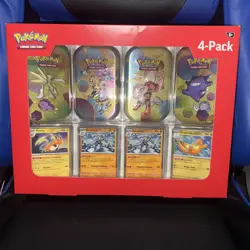 POKEMON TCG 151 TIN COLLECTION 4-PACK MINI TINS SAMS CLUB EXCLUSIVE SEALED NEW - Image 1