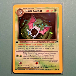 Pokemon Dark Golbat 1st Edition Holo Team Rocket 7/82 NM/Mint Beautiful Swirl! - Image 1