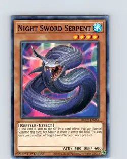 Yu-Gi-Oh TCG Night Sword Serpent BODE-EN081 1st Edition Common Card NM - Image 1