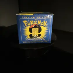 Pokemon Pikachu 23k Gold Plated Trading Card & Pokeball Burger King BLUE BOX - Image 1
