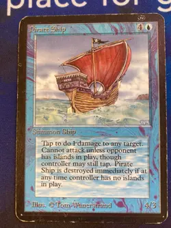 1x MTG Alpha Pirate Ship Rare Magic: The Gathering Heavy Play - Image 1