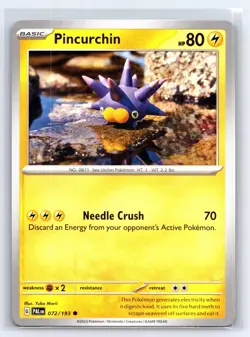 2023 Pokemon TCG - SV Paldea Evolved - Pincurchin Regular 72/193 - NM - Image 1