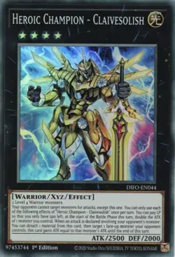 Yu-Gi-Oh! Heroic Champion - Claivesolish Super Rare Holo DIFO-EN044 1st Ed NM/M - Image 1