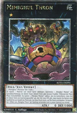 yugioh Mimighul Thron ROTA-DE094 Quarter Century Secret Rare 1AUFLAGE DEUTSCH - Image 1