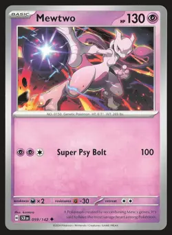 SV07: Stellar Crown Mewtwo #059/142 Uncommon Pokemon Card - Image 1