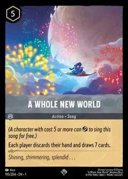 A Whole New World - Disney Lorcana The First Chapter #195 - Super Rare Card - Image 1
