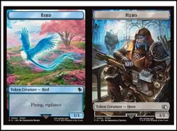 MTG - Bird / Hero (0004) Double Sided Token - Final Fantasy - Image 1