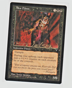 Magic the Gathering ~ 1x Aku Djinn ~ VISIONS ~ M/NM ~ SIGNED BY ARTIST - Image 1