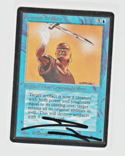 Magic the Gathering ~ 1x Animate Artifact ~ MP ~ BETA ~ SIGNED BY ARTIST - Image 1