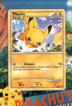 Pokemon TCG Pikachu 61/90 HGSS Undaunted Non-Holo Played - Image 1