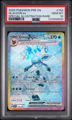 2025 POKEMON PRE EN-PRISMATIC EVOLUTIONS #150 GLACEON EX PSA 10 - Image 1