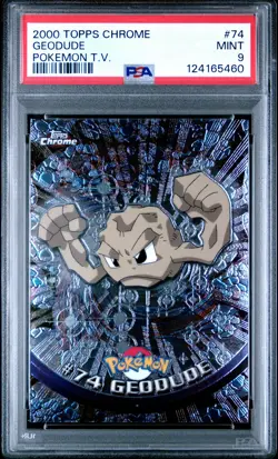 2000 TOPPS CHROME POKEMON T.V. #74 GEODUDE PSA 9 - Image 1