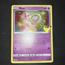 Mew 011/025 Holo Rare Celebrations Pokemon TCG NM - Image 1