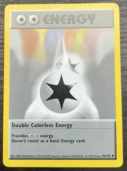 Shadowless Double Colorless Energy 096/102 Pokemon TCG WOTC Base Set LP - Image 1