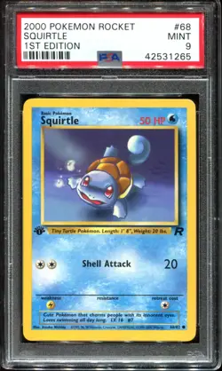 Squirtle 68/82 PSA 9 1st Edition Team Rocket Set Pokemon Card - Image 1