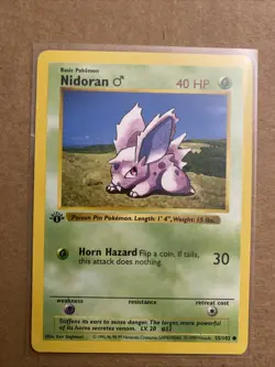 Pokemon TCG Nidoran Base Set 55/102 1st Edition Never Played Near Mint - Image 1