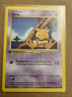 Pokemon TCG Abra Base Set 43/102 1st Edition Never Played Near Mint - Image 1