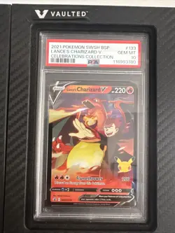 2021 Pokemon SWSH BSP Lance’s Charizard V Celebrations Collection #133 PSA 10 - Image 1