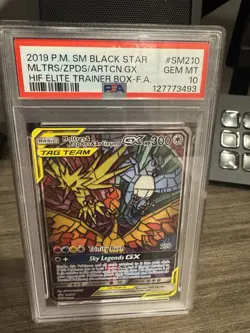 2019 POKEMON BLACK STAR PROMO FULL ART MOLTRES & ZAPDOS & ARTICUNO GX PSA 10 - Image 1