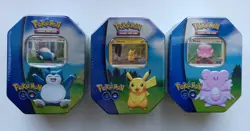 Pokemon GO 2022 Trio Tins Snorlax Pikachu Blissey FACTORY SEALED TCG - Image 1