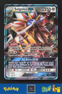 2017 Pokemon SM Sun & Moon Base Set 89/149 Solgaleo GX - Image 1