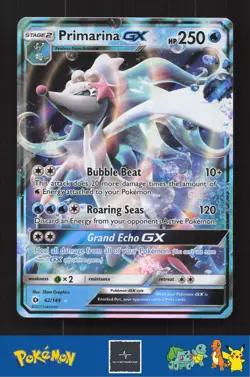 2017 Pokemon SM Sun & Moon Base Set 42/149 Primarina GX - Image 1