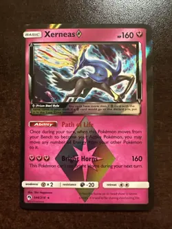 Xerneas 144/214 Holo Rare Prism LP Pokemon TCG Lost Thunder - Image 1