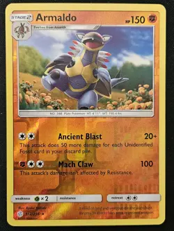 Armaldo 112/236 S&M Cosmic Eclipse Reverse Holo Rare Pokemon Trading CG 2019 NM - Image 1