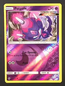 Pokemon TCG Poipole 107/214 SM Lost Thunder Common Reverse Holo LP - Image 1