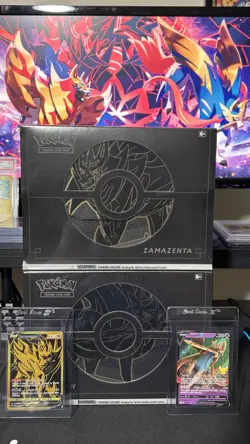Pokemon TCG: Sword & Shield Zacian & Zamazenta ETB Plus Elite Trainer Box Set - Image 1