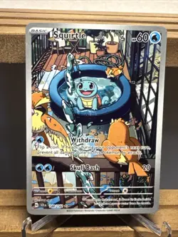 Pokemon TCG Squirtle Stellar Crown Illustration Rare Card 148/142 Mint-NM - Image 1