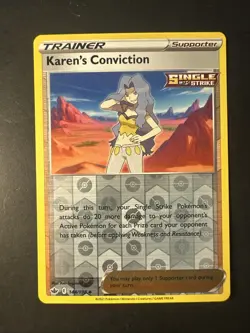2021 Pokemon Chilling Reign Trainer Supporter Karens Conviction 144 Reverse Holo - Image 1