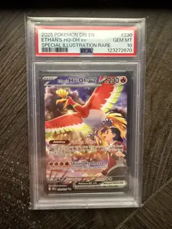2025 POKEMON DRI EN-DESTINED RIVALS #230 ETHAN'S HO-OH EX PSA 10 - Image 1