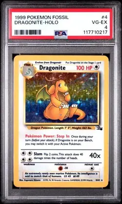 PSA 4 - 1999 Pokemon Fossil DRAGONITE HOLO #4 (0217) - Image 1