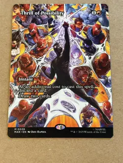 mtg borderless Thrill of Possibility full art card, Spiderman set, unplayed - Image 1