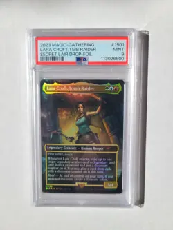 MTG Lara Croft, Tomb Raider FOIL PSA 9 MINT Tomb Raider Magic SLD 1501 - Image 1