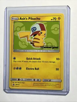 Ash's Pikachu - SM112 - Black Star Promo - Pokemon Card - NM - Image 1
