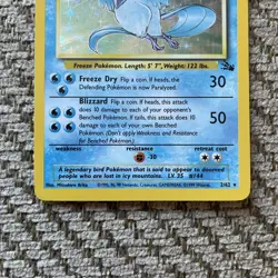 ARTICUNO Fossil Set 2/62 HOLO Unlimited 1999 Rare Pokemon Card Vintage - Image 3