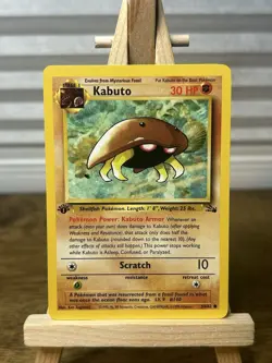 Pokemon TCG Kabuto 1st Edition 50/62 Non-Holo Fossil Set 1999 Near Mint - Image 1