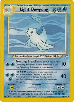 Light Dewgong 45/105 Neo Destiny Lightly Played Pokemon Card - Image 1