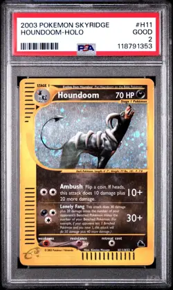 HUGE SWIRL PSA 2 2003 Skyridge Houndoom Holo Foil Rare H11/H32 Pokemon - Image 1
